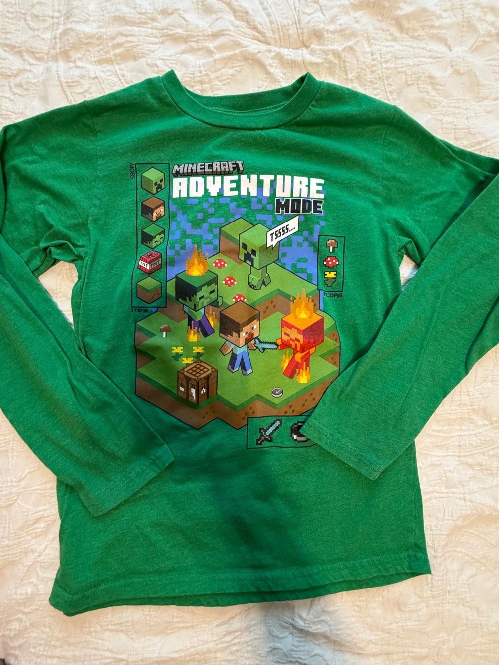 2 for$6✨Kids Minecraft Long-Sleeve Shirt, Size M (Age 8/10)